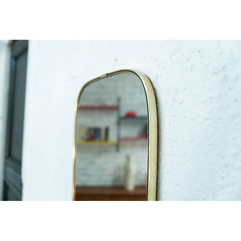 Large vintage mirror in golden brass