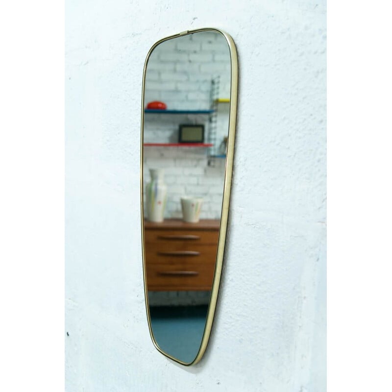 Large vintage mirror in golden brass