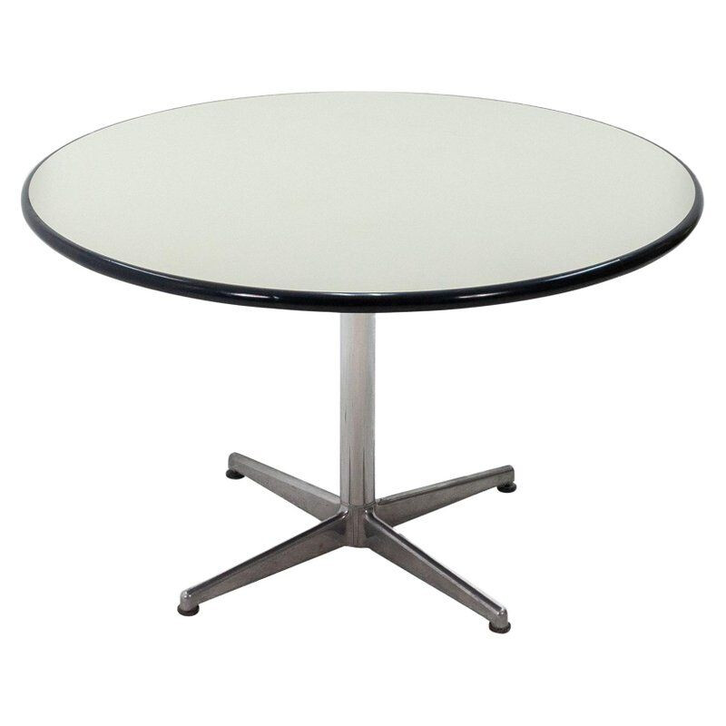 Table ronde vintage en aluminium par Anna Castelli