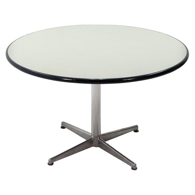 Vintage round table in aluminum by Anna Castelli