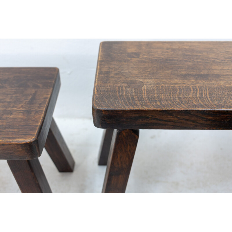 Set of vintage nesting tables in solid oak