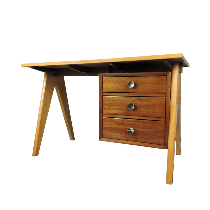 Vintage teak desk with formica top