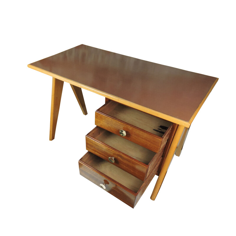 Vintage teak desk with formica top