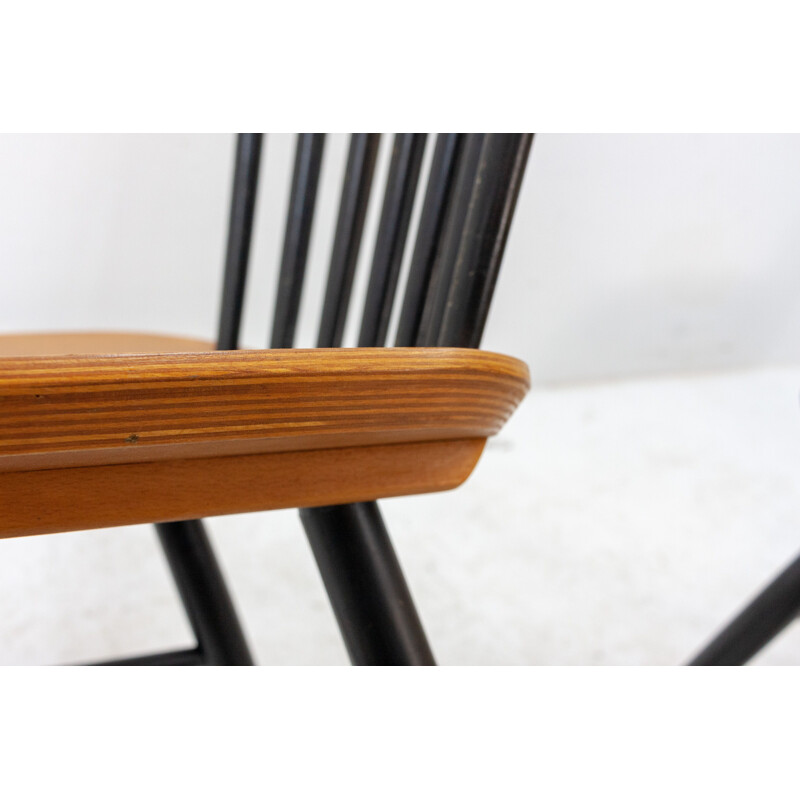 Set of 4 teak bicolor Nesto chairs