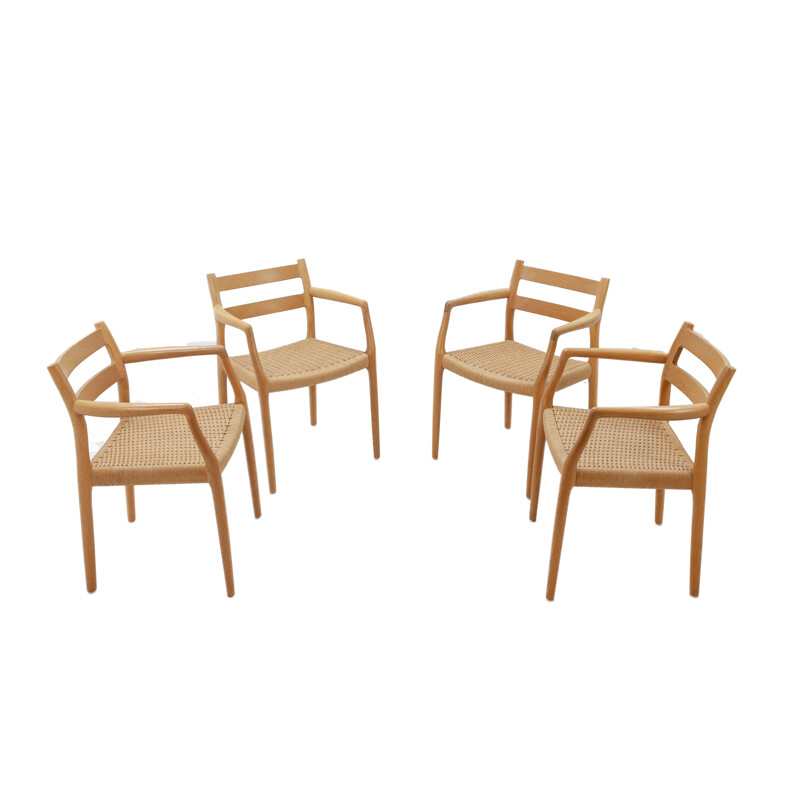 Set of 4 oak chairs by Niels Otto Moller