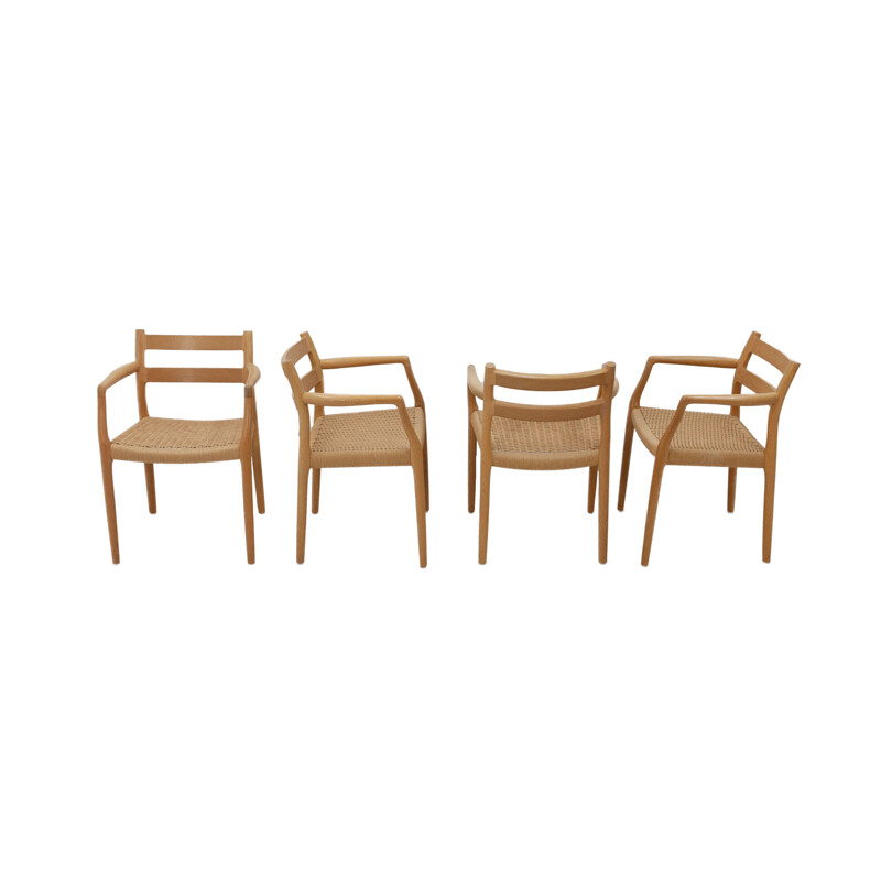 Set of 4 oak chairs by Niels Otto Moller