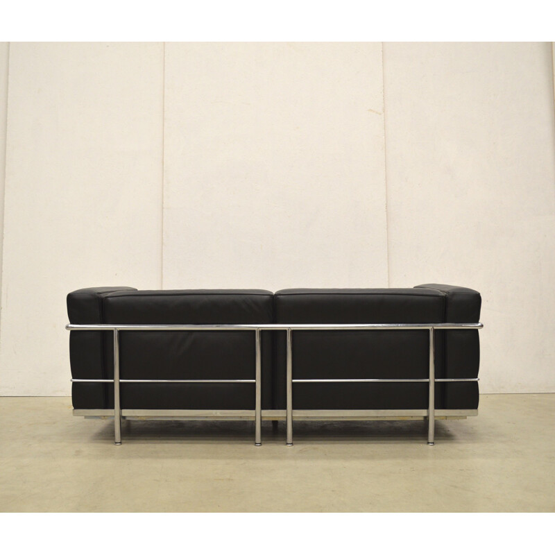 Vintage 2-seater sofa LC3 by Le Corbusier for Cassina