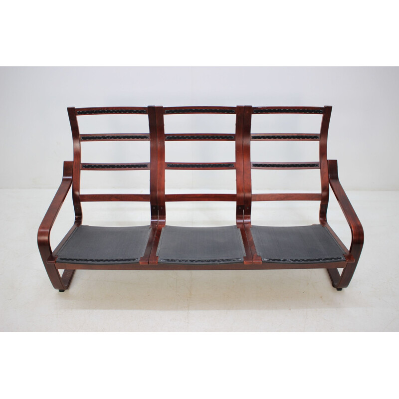 Vintage 3-seater sofa in bentwood by Ton Czechoslovakia