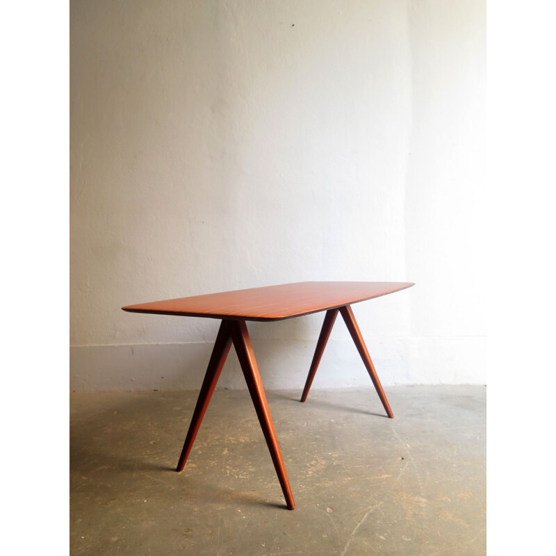 Vintage coffee table with scissor legs by Wilhelm Renz