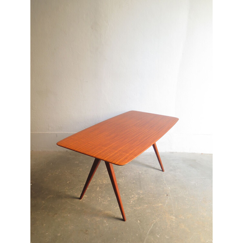 Vintage coffee table with scissor legs by Wilhelm Renz