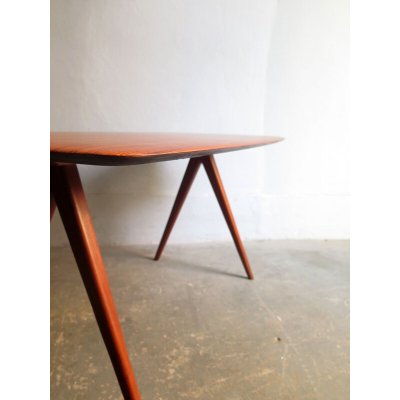 Vintage coffee table with scissor legs by Wilhelm Renz