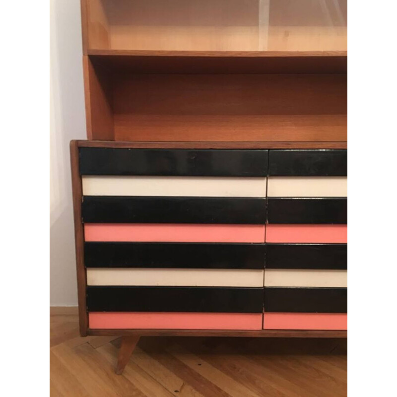 Vintage dresser with bookcase "U-453" by Jiri Jiroutek for Interier Praha, 1960