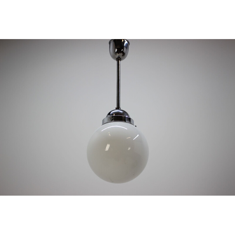 Vintage small chrome bauhaus pendant 1930s