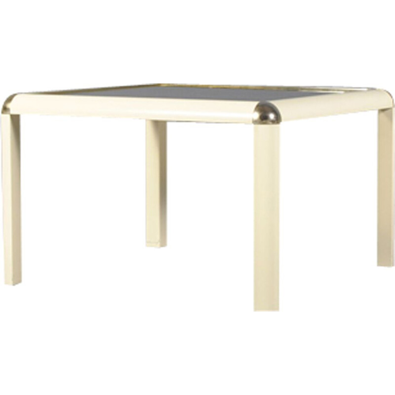 Vintage Italian modern brass and glass coffee table