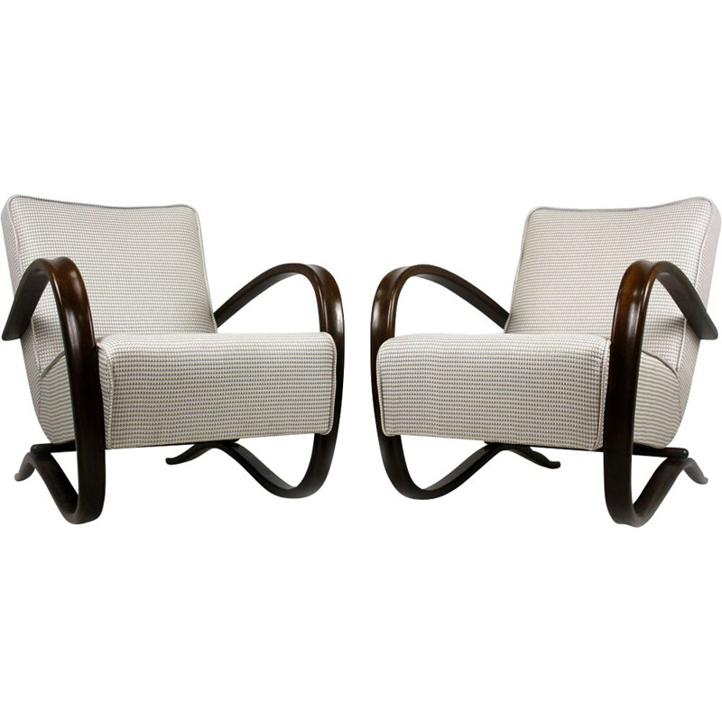 Set of 2 vintage H - 269 armchairs by Jindrich Halabala