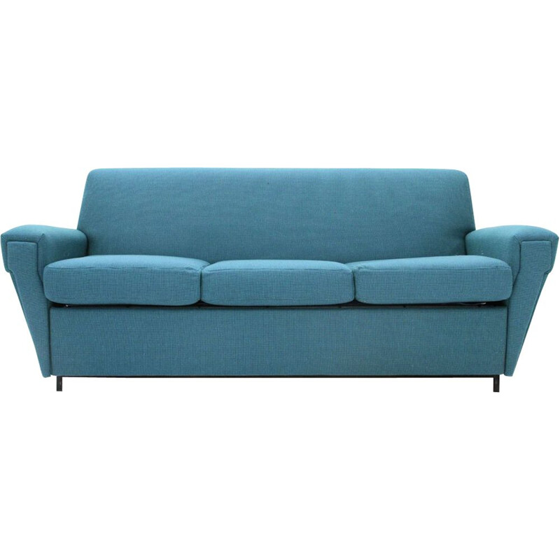 Vintage Italian blue 3-seater sofa