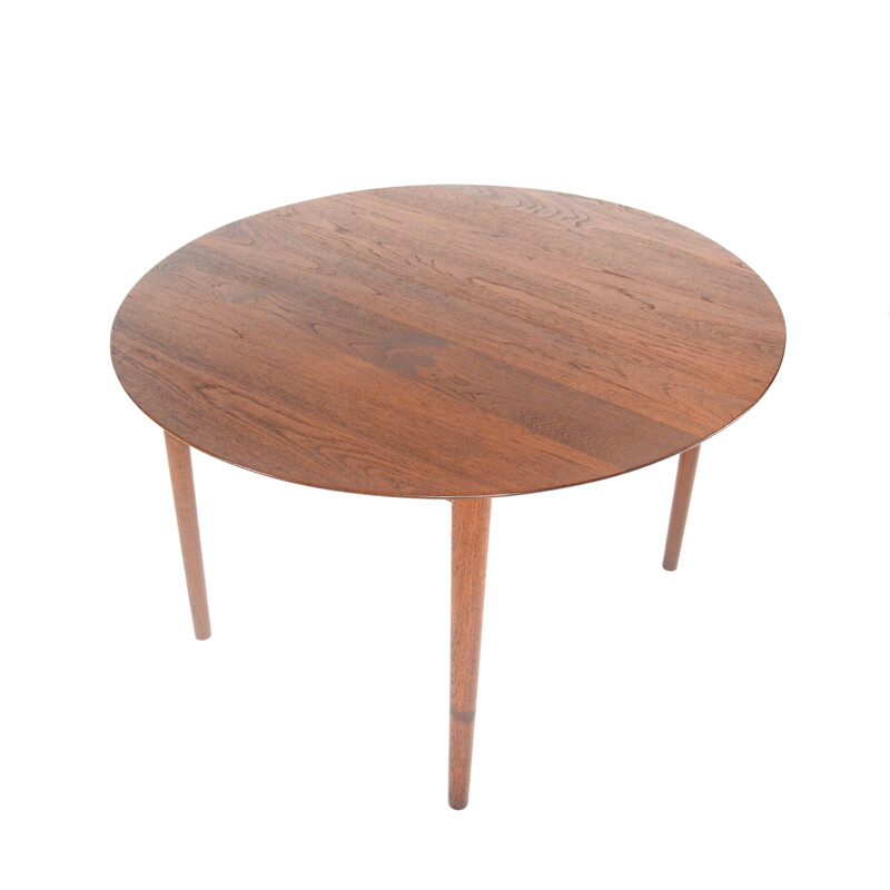 Scandinavian extendable dining table in teak, Peter HVIDT - 1956