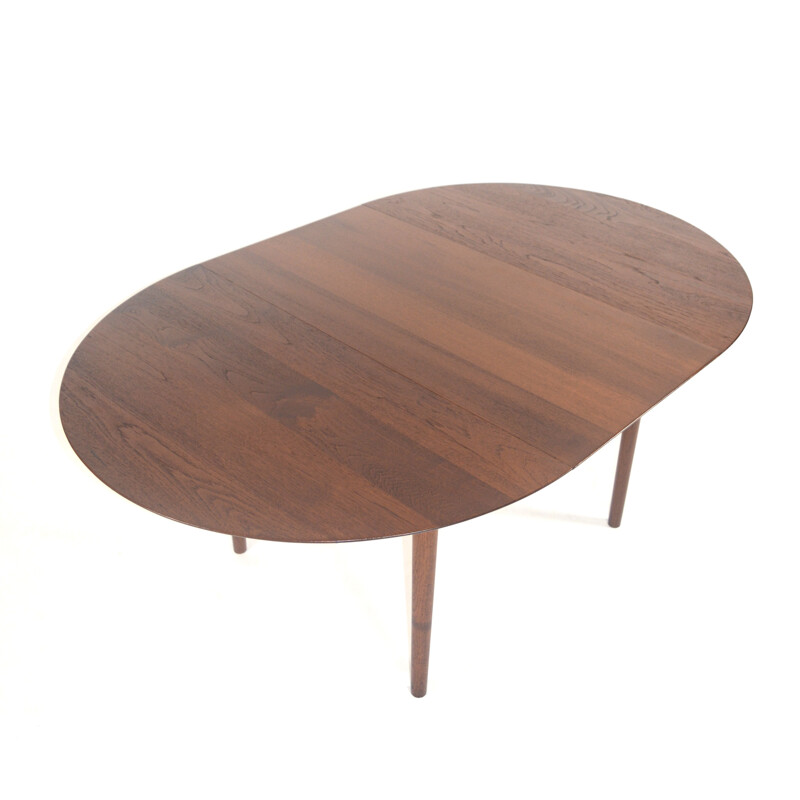 Scandinavian extendable dining table in teak, Peter HVIDT - 1956