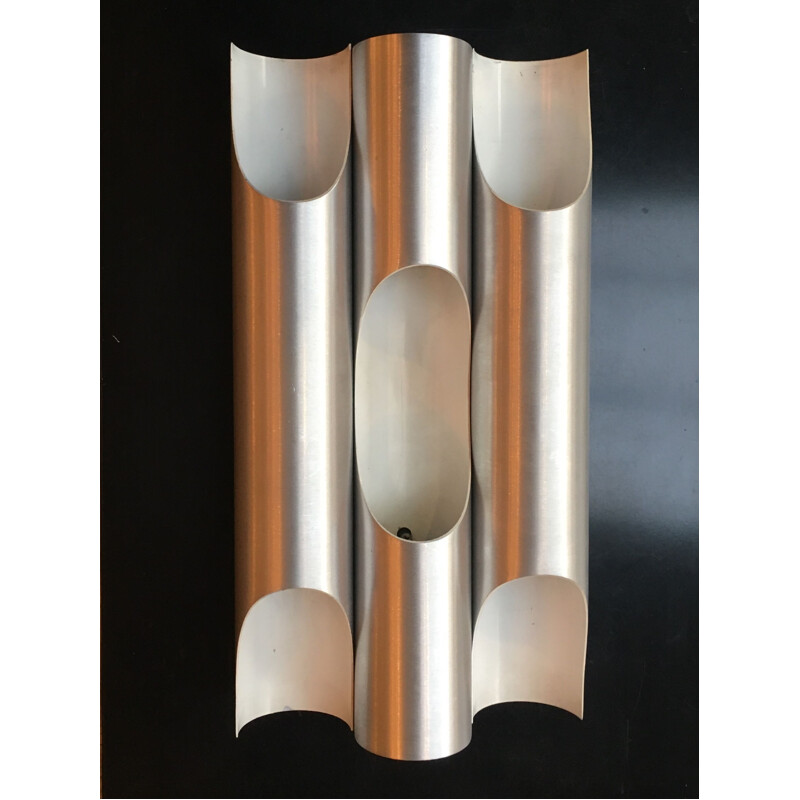 Vintage sconces in brushed aluminium by Lisa Komulainen 1970