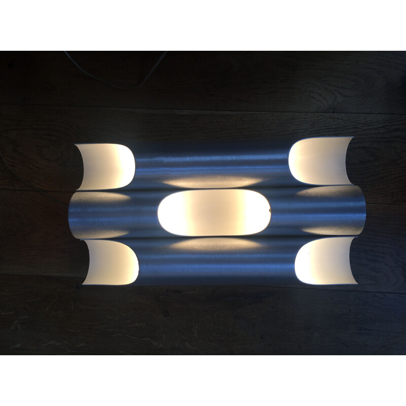 Vintage sconces in brushed aluminium by Lisa Komulainen 1970