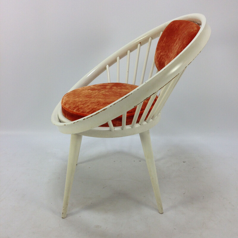 Fauteuil vintage Circle rouge par Yngve Ekström 1960