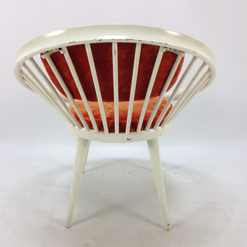 Vintage red Circle armchair by Yngve Ekström 1960s