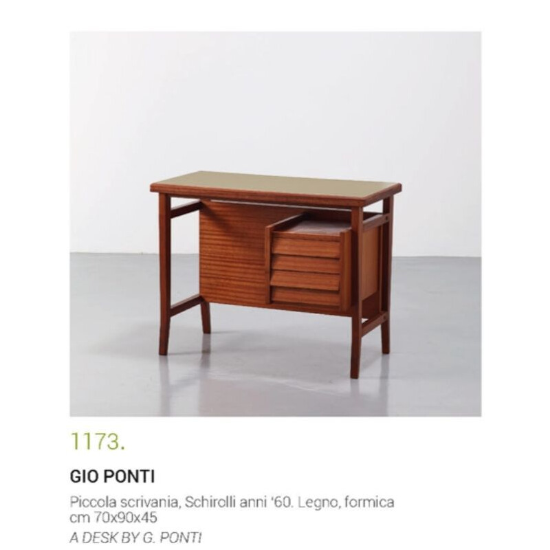 Vintage Italian writing desk by Gio Ponti for Schirolli 1950s