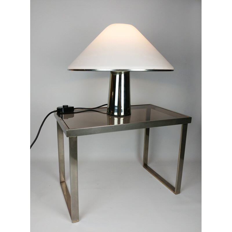 Lampe vintage Champignon pour Harvey Guzzini en métal blanc