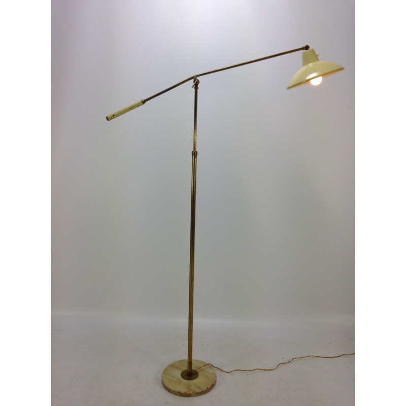 Vintage italian Stilux floor lamp in cover and marble 1950