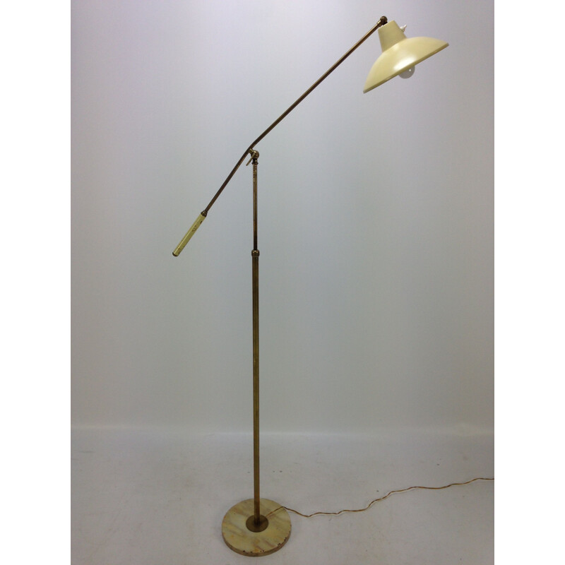 Vintage italian Stilux floor lamp in cover and marble 1950