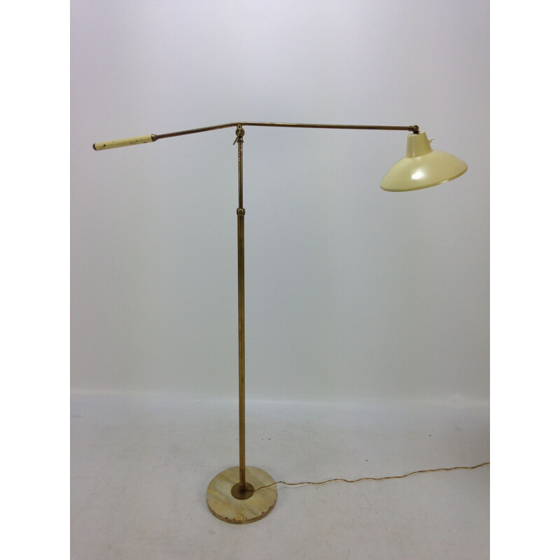 Vintage italian Stilux floor lamp in cover and marble 1950