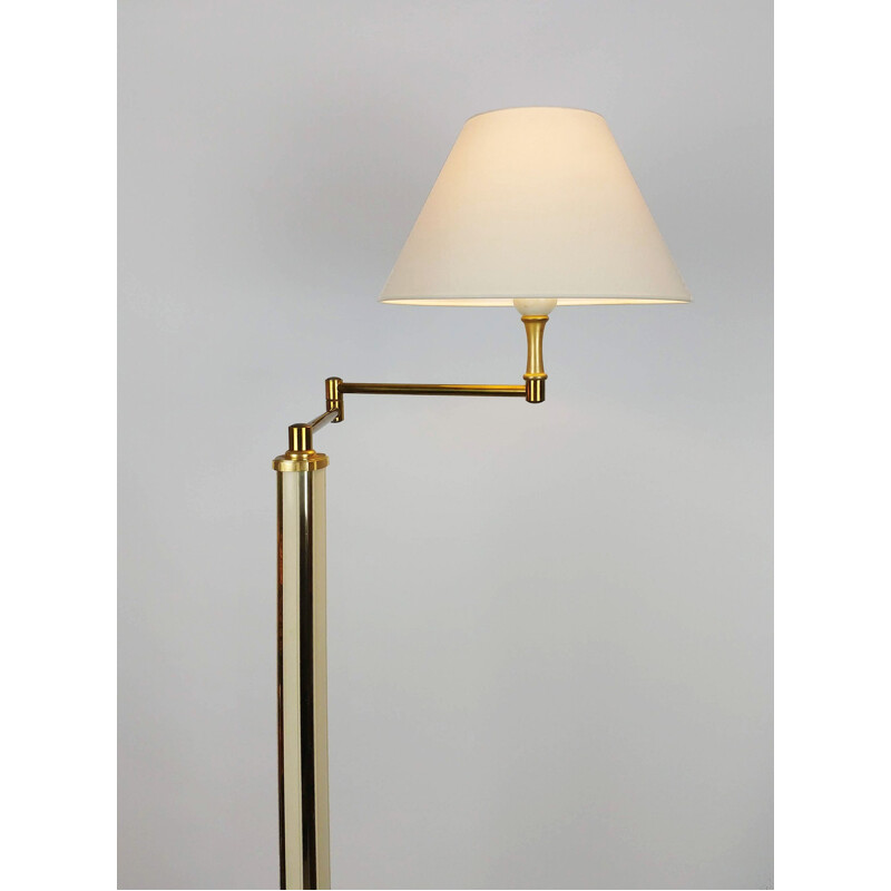 Pair of modular floor lamps lacquer and brass 1970 s