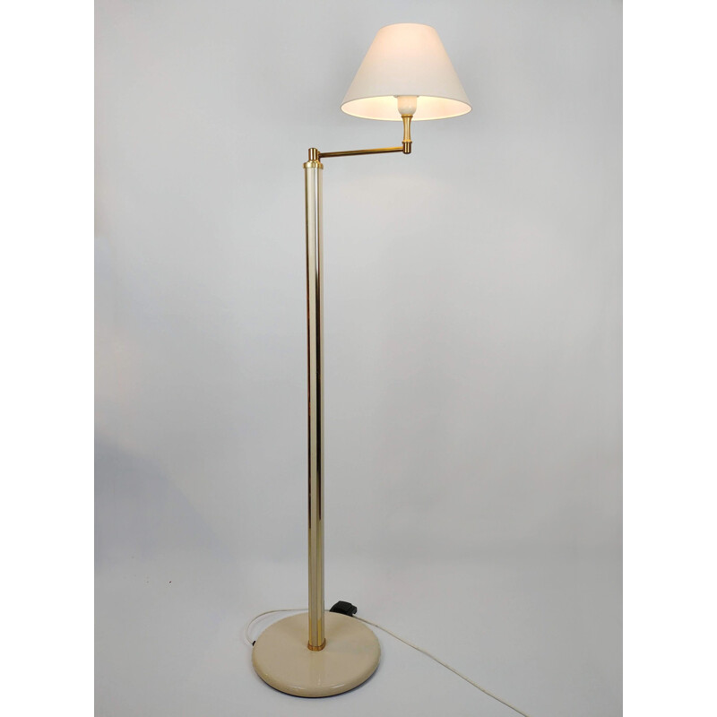 Pair of modular floor lamps lacquer and brass 1970 s