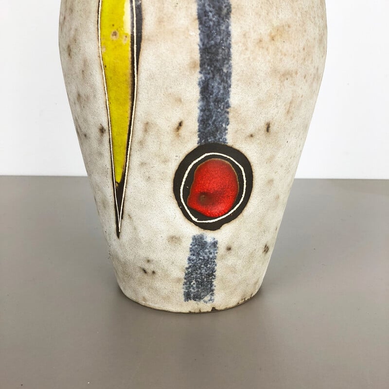 Vintage Pottery Fat Lava Vase Made by Scheurich, Germany 1960s