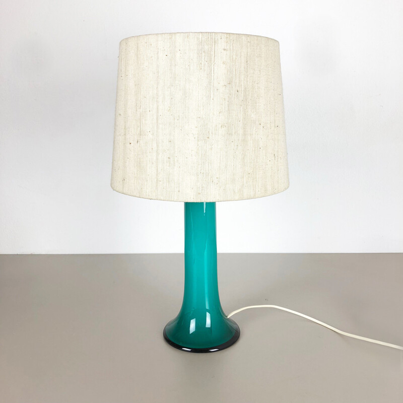 Green vintage table lamp by Uno and Östen Kristiansson for Luxus Vittsjö, Sweden 1970s
