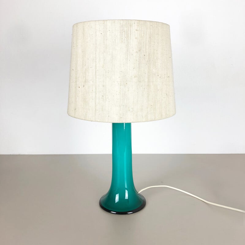 Green vintage table lamp by Uno and Östen Kristiansson for Luxus Vittsjö, Sweden 1970s