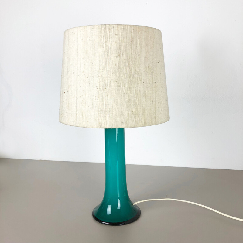 Green vintage table lamp by Uno and Östen Kristiansson for Luxus Vittsjö, Sweden 1970s