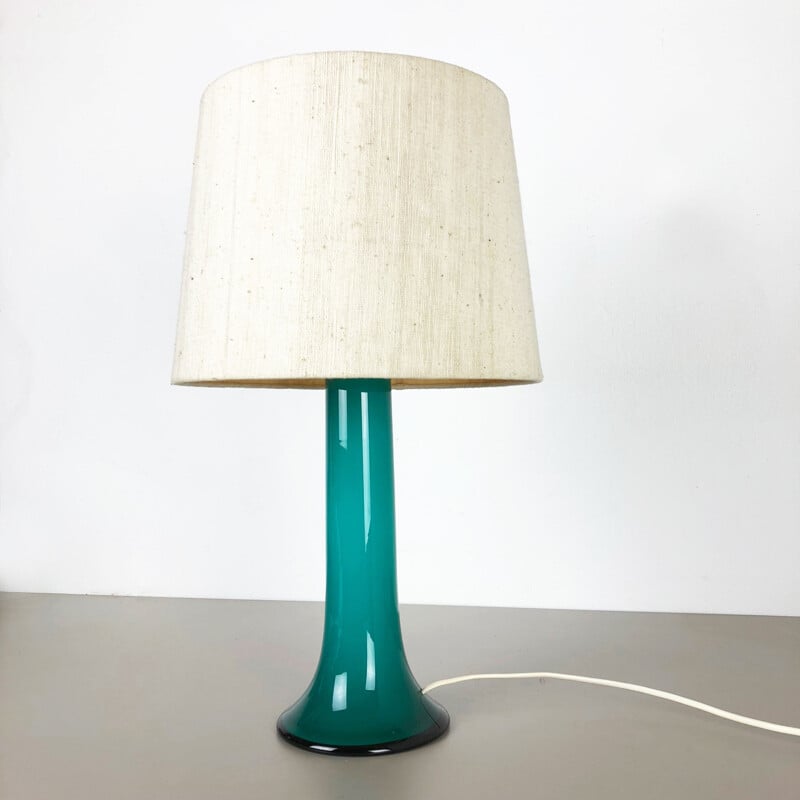 Green vintage table lamp by Uno and Östen Kristiansson for Luxus Vittsjö, Sweden 1970s