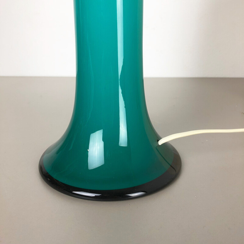 Green vintage table lamp by Uno and Östen Kristiansson for Luxus Vittsjö, Sweden 1970s