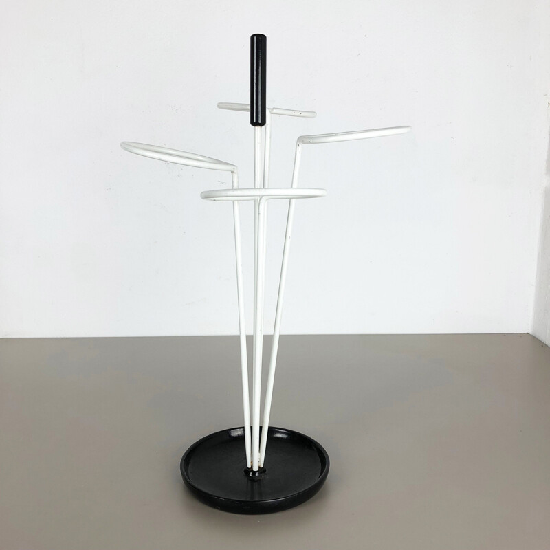 Vintage black and white umbrella stand, Germany 1960