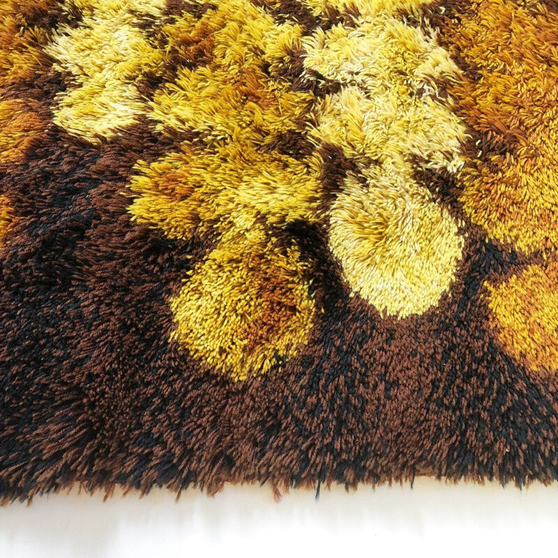 Original Scandinavian Pop Art Rya Rug Carpet, Denmark 1960s