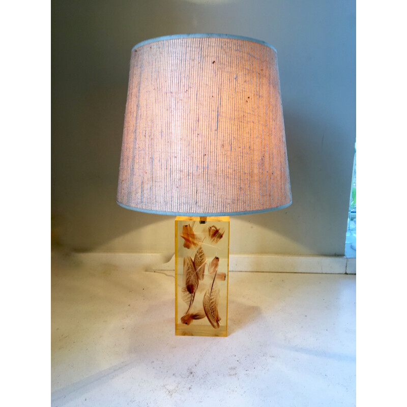 French vintage lamp by Pierre Giraudon in resin 1970