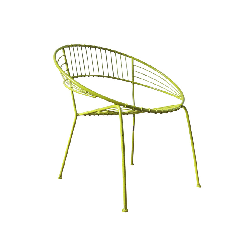 Chaise de jardin verte en métal