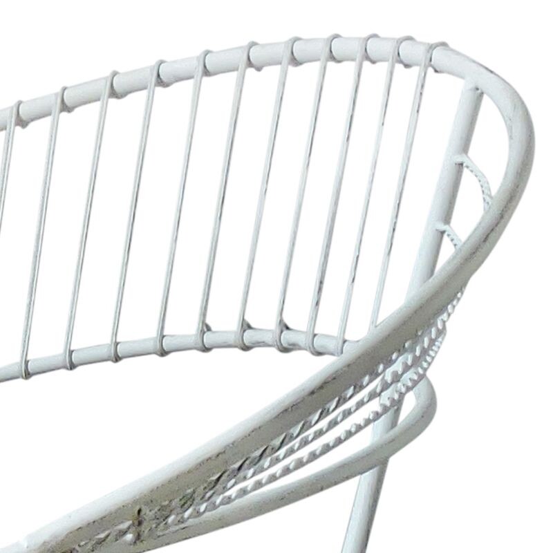 White garden chair in metal