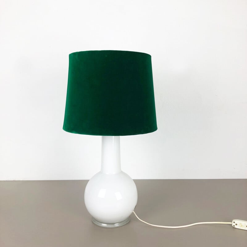 Vintage white glass lamp by Uno and Östen Kristiansson for Luxus Vittsjö, Sweden 1960s