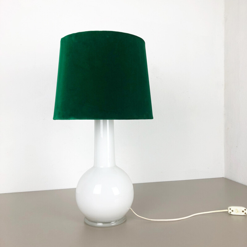 Vintage white glass lamp by Uno and Östen Kristiansson for Luxus Vittsjö, Sweden 1960s