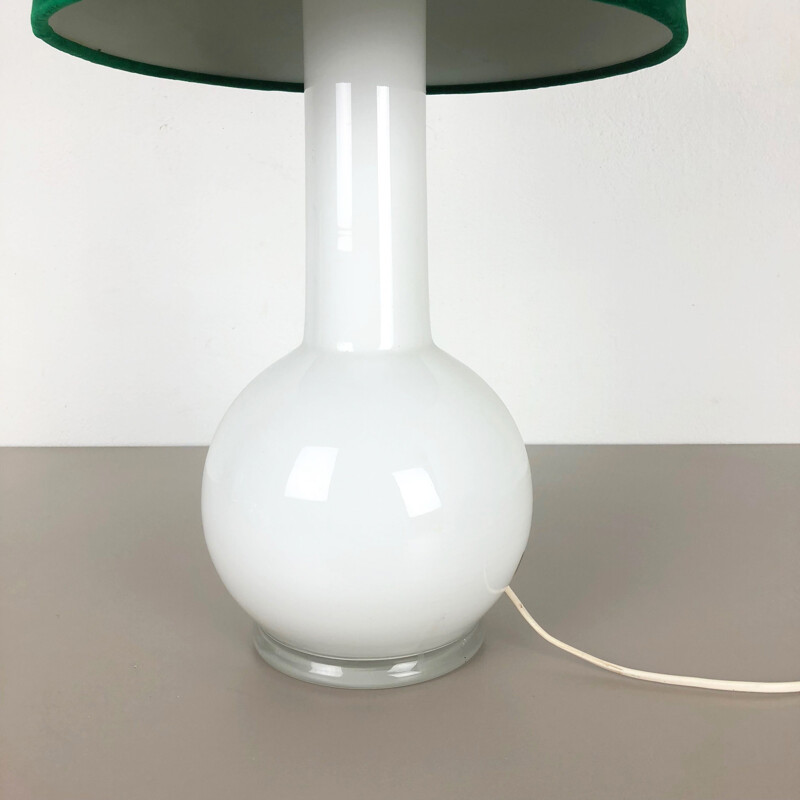Vintage white glass lamp by Uno and Östen Kristiansson for Luxus Vittsjö, Sweden 1960s