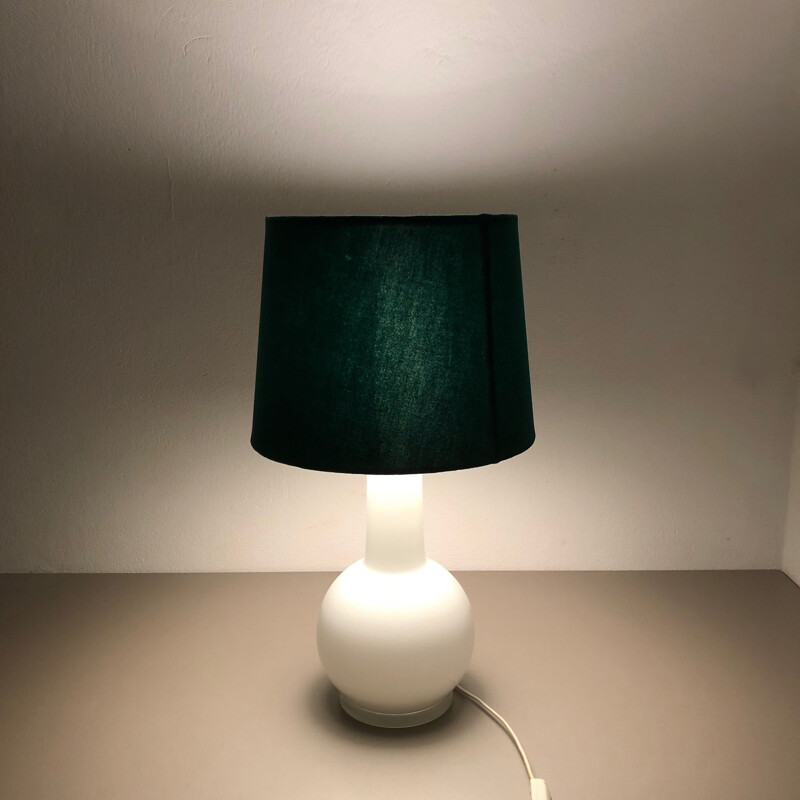Vintage witte glazen lamp van Uno en Östen Kristiansson voor Luxus Vittsjö, Zweden 1960