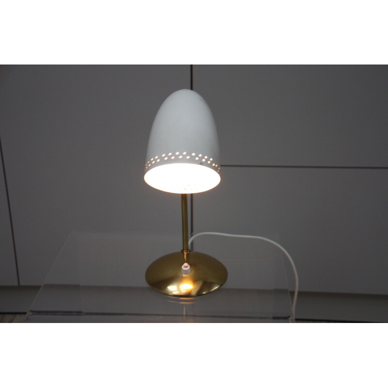 Vintage table lamp in messing and enamel