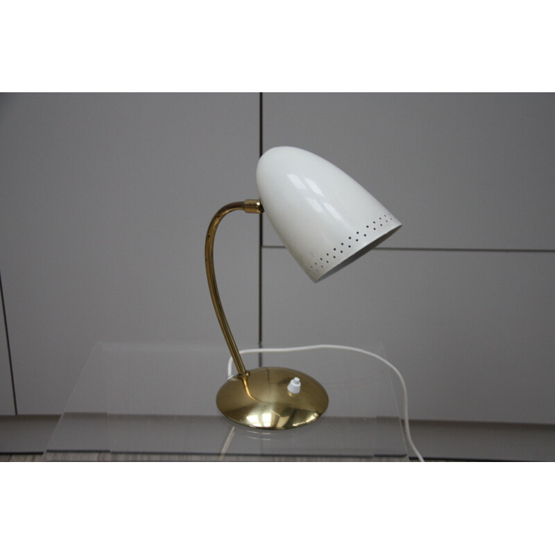 Vintage table lamp in messing and enamel